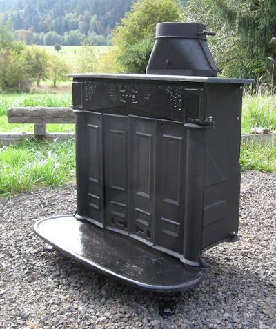 Franklin Wood Burning Stove, Outside Wood Stove, Franklin Stove, Wood Burner Stove, Antique Wood Stove, Backyard Upgrades, Diy Outdoor Fireplace, Restore Wood, Small Porch