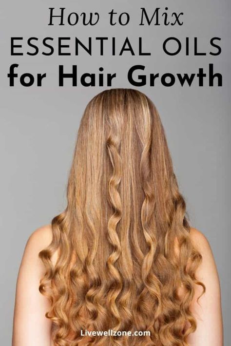 Need DIY hair care tips for longer, healthy hair? Then check out this guide on how to mix essential oils for hair growth. You will learn about 7 amazing essential oils for longer, thicker hair and the research behind them. Then you'll get step by step tips on how to use essential oils on your hair, along with some recipes to get your started. Essential Oils For Hair Growth, Essential Oil For Hair, Oils For Hair Growth, Longer Thicker Hair, Rosemary Hair Growth, Essential Oil Hair Growth, Oils For Hair, Natural Hair Care Routine, 4c Hair Care