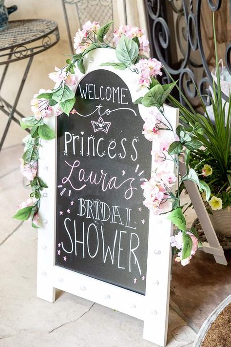 A Beautiful Rose Gold Disney Themed Bridal Shower Cinderella Bridal Shower Ideas, Disney Themed Bridal Shower, Cinderella Bridal Shower, Bridal Shower Favors Diy, Bridal Shower Decorations Rustic, Fairytale Bridal, Disney Bridal Showers, Themed Bridal Shower, Bridal Shower Inspiration