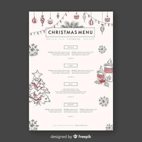 Christmas Dessert Menu, Christmas Menu Design, Recipe Graphic, Holiday Party Menu, Xmas Menu, Feed Layout, Template Menu, Menu Card Design, Menue Design