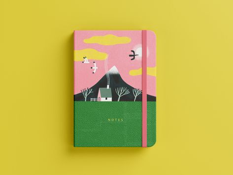 A mock-up of what my illustration might look on the cover of a notebook. Notebook Graphic Design, Illustration Notebook, Notebook Cover Illustration, Notepad Illustration, Note Book, Illustrated Notebook, Illustrated Notebook Cover, Diary Cover Design, Anthropologie Notebook