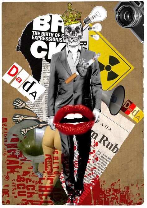 DADA 1913-1922: How to Make a Collage : Composition & Collage Design Dada Art Movement, Kunst Collages, Dada Collage, Images Pop Art, Poster Grafico, Pop Art Collage, Dada Art, Multimedia Arts, Collage Art Projects