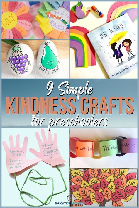 Raising young children to be fine adults is one huge responsibility. This being said, educating them not only on the core subjects but also on life values is highly important. Teaching kindness to kids goes a long way, and these awesome crafts are an excellent way to start. Kindness Projects For Preschoolers, Random Acts Of Kindness Activities For Preschool, Kindness Toddler Crafts, Acts Of Kindness Crafts For Preschool, Kindness Eyfs Activities, Kindness Craft For Preschoolers, Kind And Helpful Me Activities Preschool, Kindness Bible Craft, Serving Others Craft