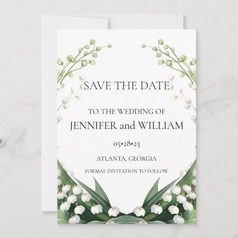 Lily Of The Valley Invitation, Watercolor Lily Of The Valley, Party Save The Date, Watercolor Lily, Formal Invitation, Wedding Collection, Hotel Wedding, Lily Of The Valley, Bridal Wedding