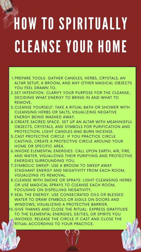 House Cleansing Mantra, Bad Energy Cleanse Spiritual, House Cleanse Ritual, Spiritual Home Cleansing, Door Cleansing Ritual, House Cleanse Spiritual, Cleansing Ritual House, Spiritual House Cleansing, How To Cleanse A Room