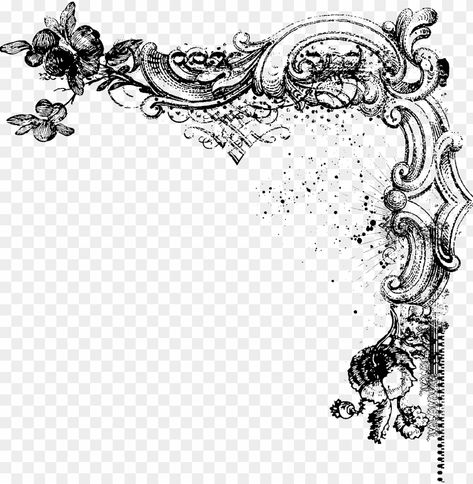 Gothic Corner Border, Torn Page Png, Black Border Png, Lace Border Png, Vintage Frame Png, Page Borders Free, Border Frame Png, Gothic Png, Border Transparent