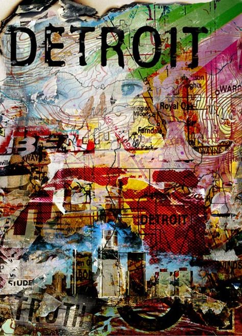 Sagittarius Rising, Detroit Map, Detroit Vs Everybody, Tattoos Celebrities, Outdoors Quotes, Detroit Rock City, Wood Block Print, Visual Map, Detroit Art