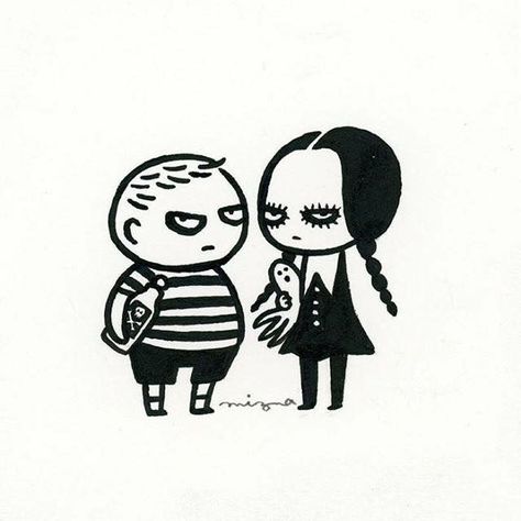 Tattoo Ideas Black And White, Tattoo Ideas Black, Images Pop Art, Adams Family, Desenho Tattoo, Family Tattoos, Painting Designs, Addams Family, Wednesday Addams