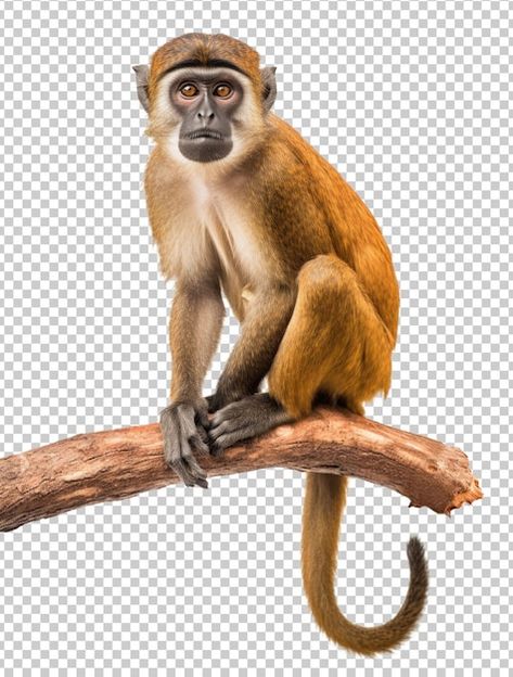 PSD monkey on a branch isolated on trans... | Premium Psd #Freepik #psd #banana-tree #tropical-jungle #tropical-forest #jungle Monkey In Tree, Monkey On Tree, Monkey Photo, Animals Reference, Jungle Monkey, Jungle Tree, Monkey Forest, Rainforest Animals, Jungle Tropical