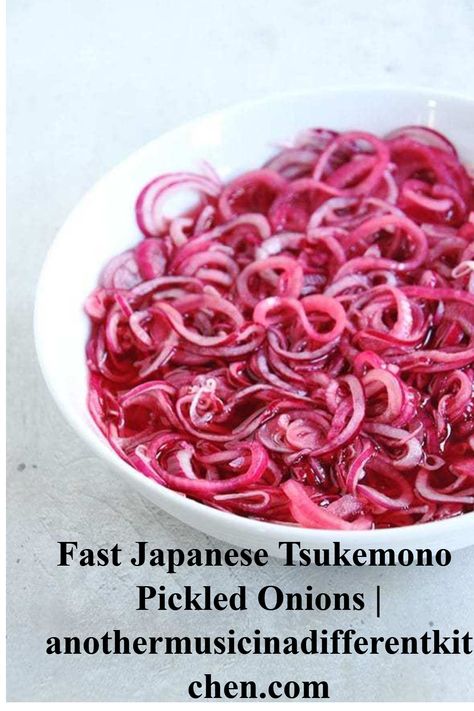 Text / Tt / Text / Fast Japanese Tsukemono  Pickled Onions | anothermusicinadifferentkit chen.com Asian Pickled Onions, Asian Pickled Red Onions, Korean Pickled Onions, Tsukemono Recipes, Pickled Bell Peppers Recipe, Tsukemono Recipe, Picked Red Onions, Japanese Barbecue, Pickle Onions Recipe