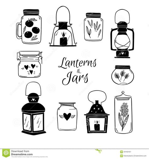 Hand Drawn Frames, Drawn Frames, Mason Jar Lanterns, Jar Design, Drawing Frames, Uk Images, Hand Drawn Vector, Doodle Art, Royalty Free Images