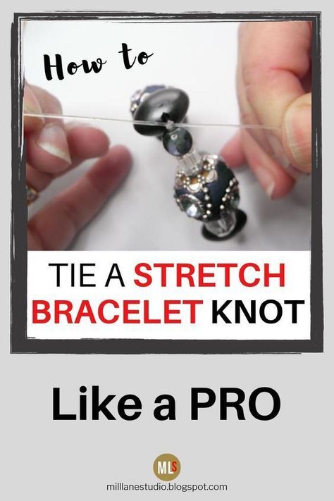 Stretch Bracelet Knot, Secure Knot, Stretch Beaded Bracelets Diy, Bracelet Knot, Christmas Jewelry Diy, Making Jewelry For Beginners, Jewelry Knots, Bracelet Knots, Jewelry Making Project