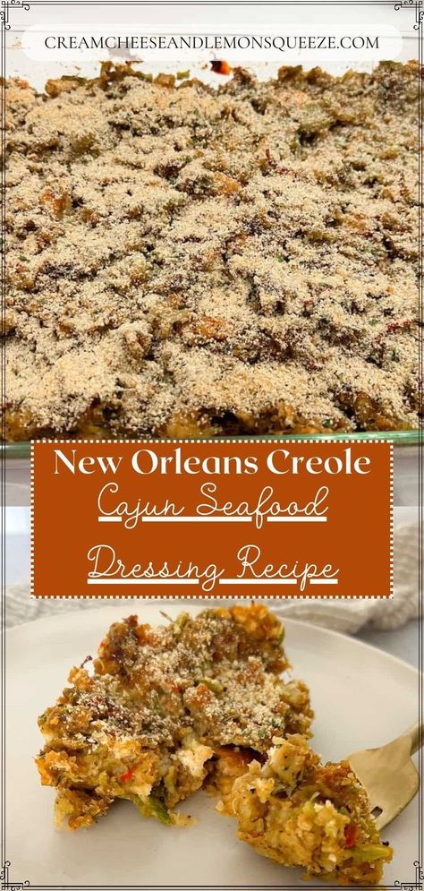 A New Orleans creole dish that is a staple in the south, full of Cajun flavors and unique ingredients, and one dish that stands out is the delicious Cajun recipe of Shrimp and Mirliton Dressing. Mirlitons, also known as chayote squash, lend their subtle and crisp texture to this recipe, while the succulent shrimp and a blend of aromatic seasonings elevate it to a true Southern delicacy. This Cajun style dressing is the perfect addition to your holiday table of side dishes. Merlitons Recipes, Shrimp Dressing Thanksgiving, Cajun Seafood Dressing Recipe, Mirliton Recipes New Orleans, Creole Thanksgiving Recipes, Cajun Holiday Recipes, Seafood Dressing Recipe Louisiana, Shrimp Dressing Recipe, Cajun Thanksgiving Dishes