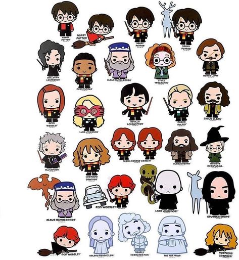 Harry Potter Chibi, Harry Potter Sticker, Stickers Harry Potter, Harry Ron And Hermione, Classe Harry Potter, Hogwarts Party, Imprimibles Harry Potter, Dean Thomas, Harry Potter Cartoon