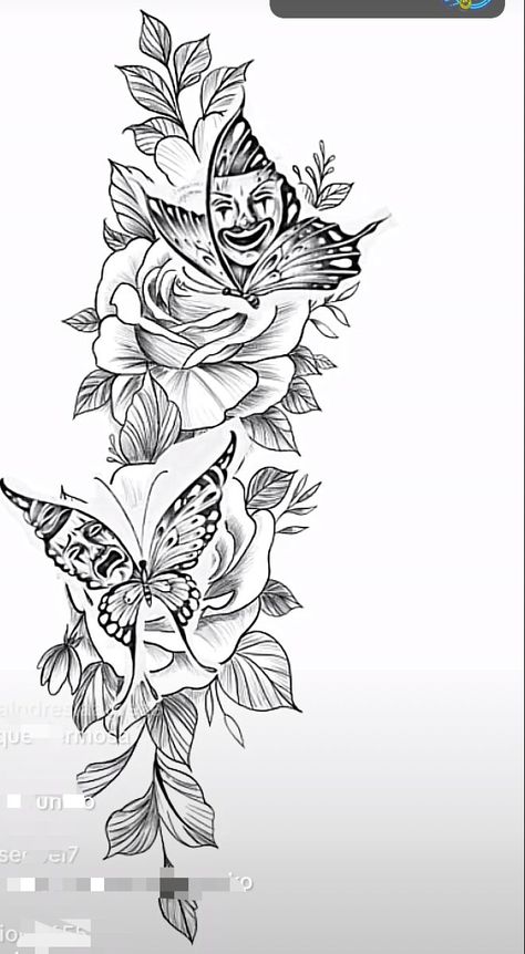 Non Flower Tattoo Sleeves, Mixed Flower Tattoo Half Sleeves, Magnolia And Butterfly Tattoo, Sleeve Tattoos Stencil Design, Sleeve Tattoos For Women Flowers, Full Shoulder Tattoos For Women, Floral And Butterfly Sleeve Tattoo, Half Sleeve Tattoos For Women Upper Arm Meaningful, Under Bobs Tattoos