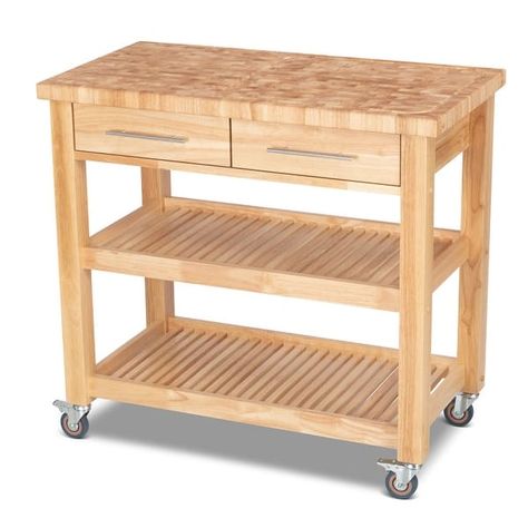 Chris & Chris Pro Chef Work Station Natural All Wood - On Sale - Bed Bath & Beyond - 22698295 Chop And Drop, Wire Basket Shelves, Kitchen Workstation, White Kitchen Cart, Pig Snout, Kitchen Work Station, Natural Wood Kitchen, Rolling Kitchen Cart, Butcher Block Island