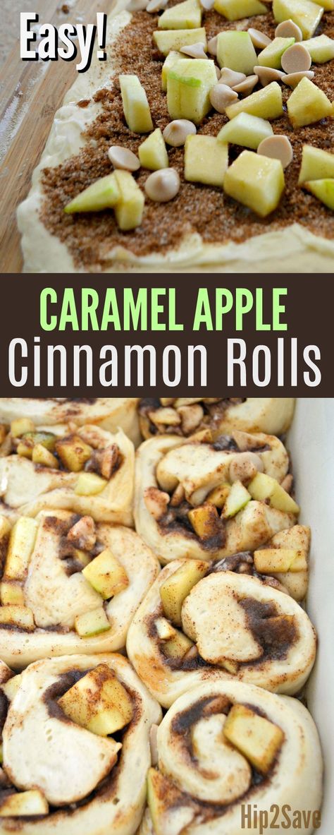 Spoil your family this fall with warm & gooey Caramel Apple Cinnamon Rolls! Caramel Apple Cinnamon Rolls Easy, Caramel Apple Cinnamon Rolls Homemade, Caramel Rolls With Frozen Cinnamon Rolls, Caramel Apple Cinnamon Roll Lasagna, Apple Pie Cinammon Rolls, Caramel Apple Bites, Cinnamon Roll Monkey Bread, Cinnamon Roll Waffles, Cinnamon Roll Casserole