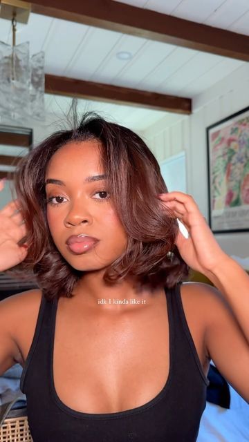 ✩kyra nikole✩ on Instagram: "I mean I guess it did a lil something 😭✋🏾 this was my 1st time using a curling iron. normally, I use a flatiron to curl my hair but I think it came out cute for my 1st time - I’ll keep practicing😚 #bobhaircut #silkpress #naturalhair" Hairstyles For Long Faces Black Women, Kyra Nikole, Using A Curling Iron, Curl My Hair, Pressed Natural Hair, Blowdry Styles, Keep Practicing, Silk Press Natural Hair, Twa Hairstyles