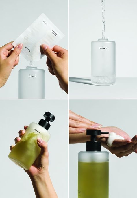 Forgo: Sustainable personal care from product to pack Shampoo Packaging, Skincare Packaging, Proof Of Concept, Soap Packaging, Beauty Packaging, Cosmetic Packaging, Packaging Design Inspiration, Liquid Soap, Packaging Labels