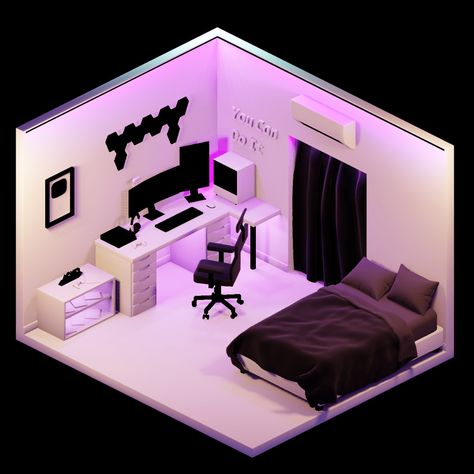 Small Gaming Room Ideas Modern, Bondeeroom Designs, Gaming Room Ideas Bedrooms, Small Gamer Bedroom, Small Gaming Bedroom, Small Game Room Design, Small Gaming Room, Small Gaming Room Ideas, Gamer Girl Aesthetic