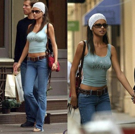 Adriana Lima Outfit, Girl Celebs, 2000s Outfit, 2000s Fashion Trends, Outfits 2000s, 00s Fashion, Early 2000s Fashion, 2000s Outfits, Y2k Vibes