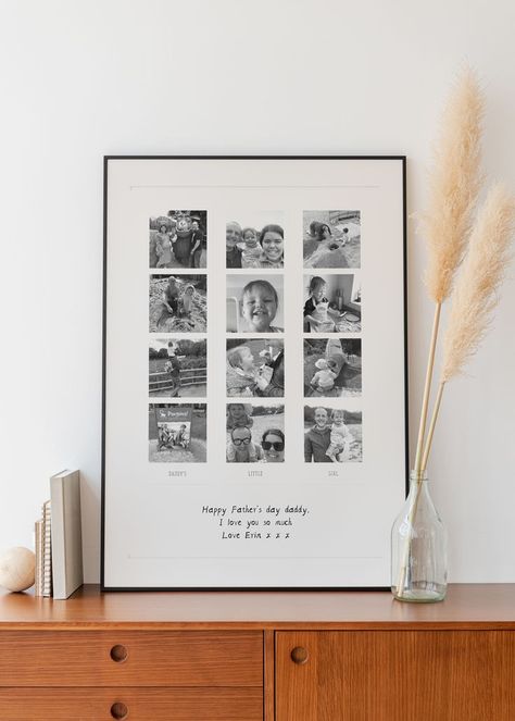 A beautiful fathers day gift with a personalised message under a photo booth style collage of your dads most fabulous moments with her children, partner, or just being his awesome self. This fathers day photo collage print is the perfect fathers day gift this year. Show dad how special he is by framing his special moments so he can hang on his wall for years to come. Meaningful Notes, Fathers Day Frames, Photo Collage Prints, Style Collage, Family Photo Collages, Fathers Day Photo, First Fathers Day Gifts, First Fathers Day