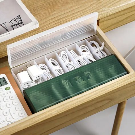 1pc Data Cable Storage Box Power Charging Cable Mobile Phone Charger Plug Organizer Desktop Cable Management Bobbin Winder | 90 Days Buyer Protection. | Temu Power Cord Organizer, Cable Organizer Box, Cable Management Box, Dorm Accessories, Bag Transparent, Organized Desk Drawers, Cord Storage, Wire Storage, Cable Storage