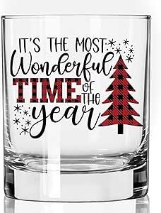 Toasted Tales Wonderfultime Of The Year Christmas Drinking Glasses | 11 oz Bourbon Whiskey Rock Glass | Novelty Christmas Whiskey Tasting Glasses | Christmas Home Décor Accessory | Christmas Glass Winter Themed Cocktails, Christmas Shot Glasses, Christmas Glassware, Glass Etching Gifts, Christmas Drinking Glasses, Unique Wine Glass, Christmas Shots, Christmas Drinking, Whiskey Tasting