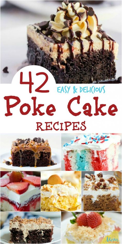 Easy Cakes, Pretzel Salad, Strawberry Cake Recipes, Poke Cake Recipes, Poke Cakes, Recipes With Pictures, Poke Cake, Cake Mix Recipes, Köstliche Desserts