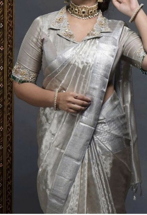 Style Silk Saree, Brocade Blouse Designs, Netted Blouse Designs, Long Blouse Designs, Blouse Designs High Neck, Blouse Designs Catalogue, New Saree Blouse Designs, Traditional Blouse Designs, Latest Model Blouse Designs