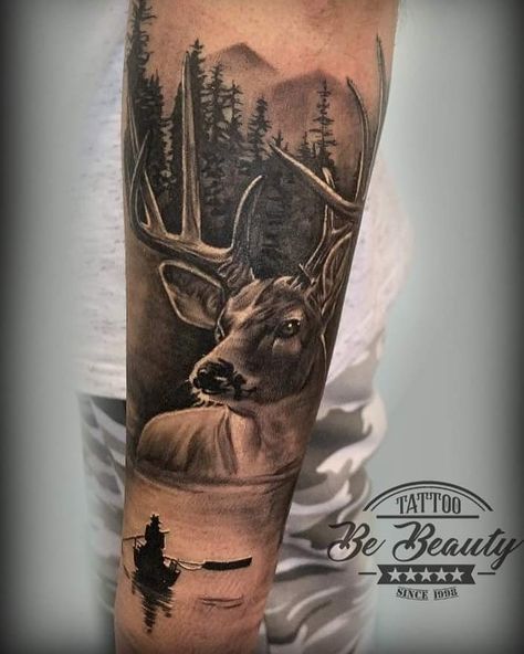 Duck Hunting Tattoos, Bow Hunting Tattoos, Joel Tattoo, Deer Hunting Tattoos, Buck Tattoo, Wife Tattoos, Antler Tattoos, Outdoor Tattoo, Deer Tattoo Designs