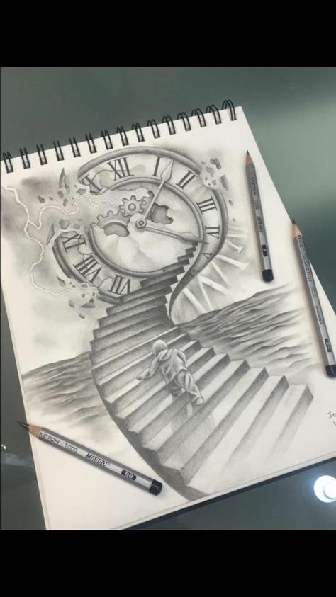 Clock Drawings, Tattoo Style Art, Heaven Tattoos, Meaningful Drawings, Cool Pencil Drawings, Art Sketches Pencil, Art Drawings Sketches Pencil, Hur Man Målar, Art Drawings Sketches Creative