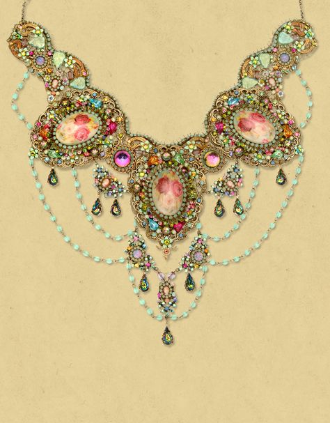 Michal Negrin necklace Lace Choker Necklace, Michal Negrin, Jewelry Choker, Victorian Jewelry, Beads And Wire, Bijoux Diy, Bead Embroidery, Beaded Embroidery, Beaded Necklaces