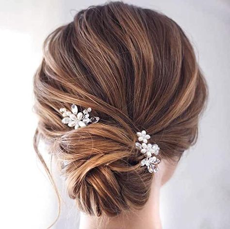 Amazon.in: gold pearl bridal hair pin Wedding Hair Pins Crystal, Bridal Hair Ornaments, Bride Hair Clips, Bride Hair Pins, Bridal Hair Pins Pearl, Bride Hair Piece, Classic Wedding Hair, Flower Hair Pieces, Crystal Hair Accessories