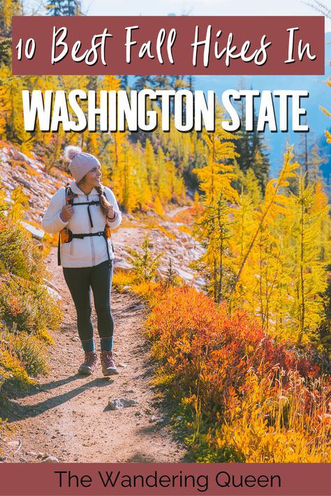 10 Best Fall Hikes In Washington State - The Wandering Queen Washington State Hikes, Fall Hikes, Spray Park, Cascades National Park, Washington State Travel, Washington Hikes, Cascade National Park, East Coast Travel, North Cascades National Park