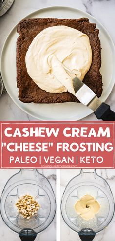 Vegan Cream Cheese Recipe, Healthy Cream Cheese Frosting, Cashew Cream Cheese, Healthy Cream Cheese, Vegan Cream Cheese Frosting, Cheese Frosting Recipe, Vegan Frosting, Dessert Oreo, Vegan Cream