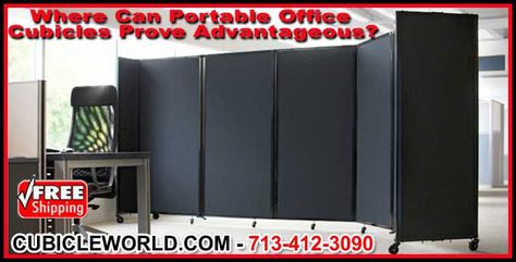 Portable office cubicles can be made more flexible than new sheet-rock walls, since panels are not only more removable but also portable. Cubicle Accessories, Folding Partition, Portable Partitions, Fabric Room Dividers, Portable Room Dividers, Movable Walls, Portable Walls, Folding Room Dividers, Office Cubicle