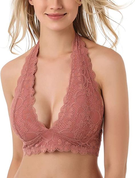 Floral Lace Halter Bra Bralette Top Hook and Eye Closure Back Unpadded Wirefree Lace Bra Summer Pool Party Outfit, Bra Outfit Fashion, Body Bra, Lace Halter Bralette, Halter Bra, Halter Bralette, Sheer Bra, Cool Summer Outfits, Bralette Top