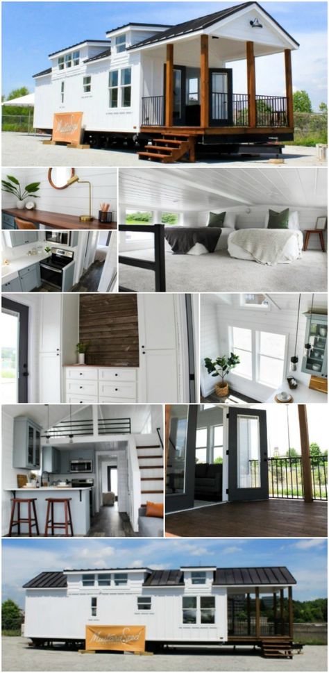 The Zion is a “Not So Tiny” Tiny House - Looking for a tiny house which is on the larger side, but can still be considered a tiny home? You might like the Zion by Mustard Seed Tiny Homes. Tiny House Company, Tiny Houses For Rent, Diy Tiny House, Tiny House Interior Design, Tiny House Nation, Tiny House Loft, Tiny House Layout, Tiny House Trailer, Best Tiny House