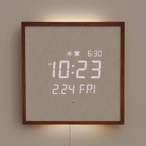 Amazon.com: mooas Wooden Frame LED Silent Wall Clock with Remote Control, Backlight Nightlight Digital Wood Wall Clock (Dark Wood) : Home & Kitchen Frames On Wall With Lights, Digital Desk Clock, Bedroom Decor With Tv On Wall, Shop Bedroom Decor, First Home With Boyfriend Decor, Mens Wall Decor Bedroom, Wall Digital Clock, Wall Decor For Guest Bedroom, Minimalist Office Wall Decor