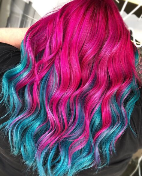 Fun New Hair Ideas, Coloured Hair Bright, Vibrant Hair Color Ideas Blondes, Bright Summer Hair Color, Hair Dye For Blondes, Colerd Hair, Spring Color Hair, Vivid Colors Hair, Fantasy Hair Color Ideas