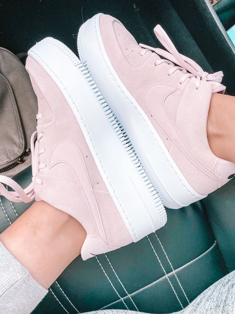 Pink Nike Air Force 1, Pink Nike Air, Air Force 1 Sage Low, Nike Air Force 1 Sage Low, Pink Nike, Pink Nikes, Air Force Sneakers, Nike Air Force 1, Nike Air Force Sneaker