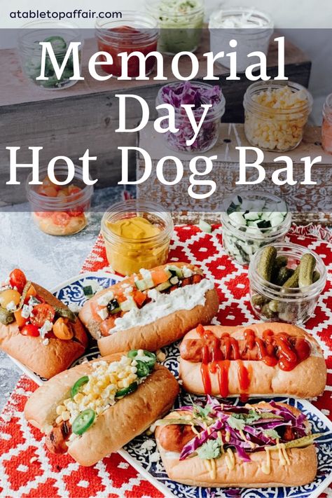 Memorial Day Food, Memorial Day Cookout, Cookout Ideas, Memorial Day Recipes, Memorial Day Desserts, Cookout Recipes, Memorial Day Foods, Memorial Day Party, Hot Dog Bar