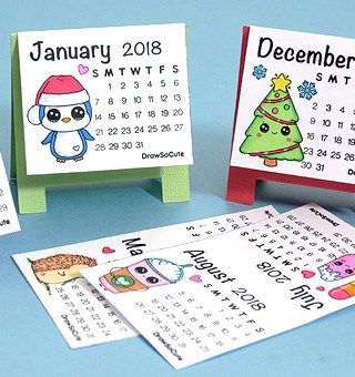 2018 mini diy calendar draw so cute Homemade Calendar, Draw So Cute, Drawing Themes, Small Calendar, Calendar Craft, 2018 Calendar, Mini Diy, Cute Calendar, Pocket Calendar