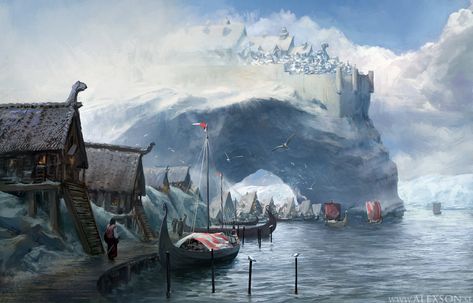 Viking Village, Viking Metal, Games Design, Fantasy City, Fantasy Setting, Fantasy Places, Fantasy Art Landscapes, High Fantasy, Fantasy Rpg