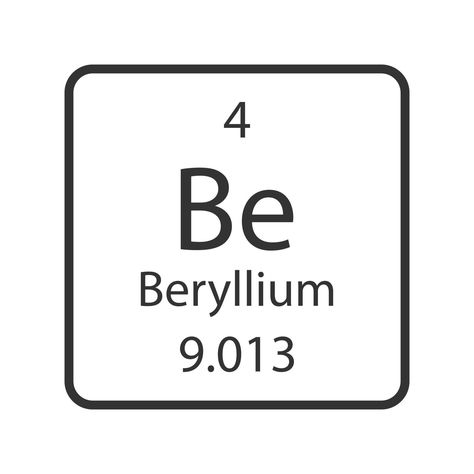 Beryllium symbol. Chemical element of the periodic table. Vector illustration. Alkaline Earth Metals, Table Vector, Periodic Elements, The Periodic Table, Periodic Table, Vector Illustration, Clip Art