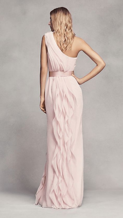 Off The Shoulder Bridesmaid Dress, Vera Wang Bridesmaid, Ruffles Bridesmaid Dresses, Green Wedding Dresses, Best Gowns, One Shoulder Bridesmaid Dresses, One Shoulder Bridesmaid, White By Vera Wang, Affordable Bridesmaid Dresses