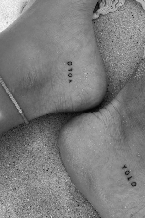 Tattoos That Symbolize Friendship, Summer Aesthetic Tattoo, Dainty Feet Tattoos, Australia Tatoos Ideas, Abroad Tattoo Ideas, Tattoo Ideas Smile, Made In England Tattoo, Yolo Tattoo Design, Yolo Tattoos For Women