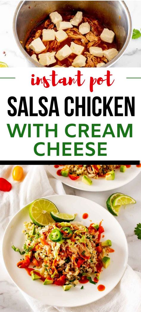 Salsa Chicken With Cream Cheese, Chicken With Cream Cheese, Instant Pot Salsa Chicken, Instant Pot Salsa, Low Carb Instant Pot Recipes, Salsa Chicken, Diner Recept, Low Carb Diets, Cream Cheese Chicken