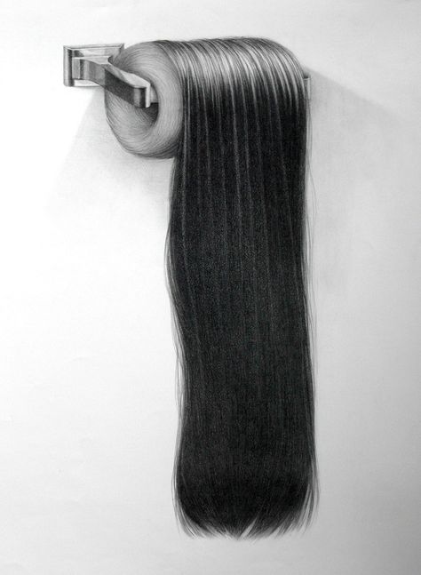 Hair Surrealism, Hair Drawings, Shiny Black Hair, Sketchbook Challenge, Hair Illustration, Dream Landscape, Hair Magazine, Colossal Art, Juxtapoz Magazine